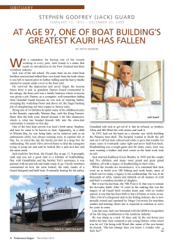 at age 97, one of boat building`s greatest kauri has fallen