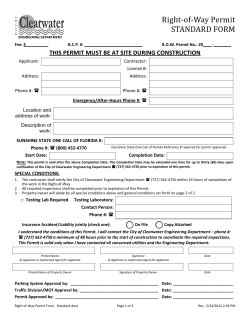 Right-of-Way Permit STANDARD FORM