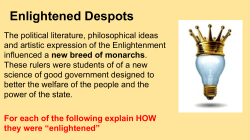 Enlightened Despots