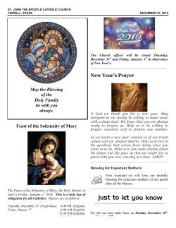 December 27, 2015 - St. John the Apostle Catholic Church | Terrell, TX