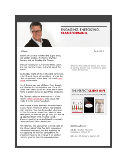 Hi there, Billions of us have watched the Super Bowl, the Golden