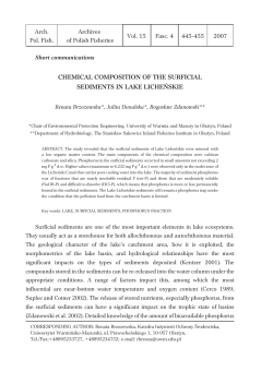 chemical composition of the surficial sediments in lake licheńskie