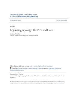 Legislating Apology: The Pros and Cons