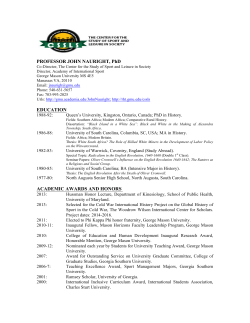 PROFESSOR JOHN NAURIGHT, PhD - GMU CEHD