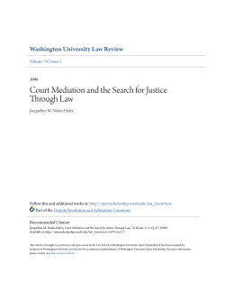 Court Mediation and the Search for Justice Through Law