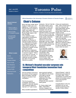 Toronto Pulse - Division of Vascular Surgery