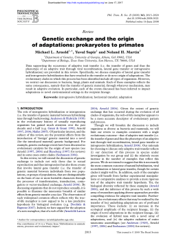 Genetic exchange and the origin of adaptations