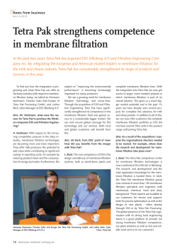 article as PDF - Tetra Pak Filtration Solutions