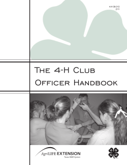 The 4-H Club Officer Handbook