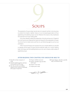 The popularity of soups today may be due to increased nutrition