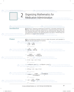 2 Organizing Mathematics for Medication Administration