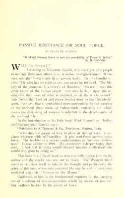 Passive Resistance or Soul Force.