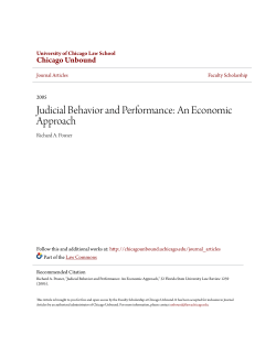 Judicial Behavior and Performance: An Economic Approach