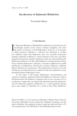 Incoherence in Epistemic Relativism - Aporia