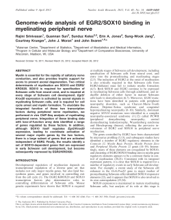 Genome-wide analysis of EGR2/SOX10 binding in myelinating
