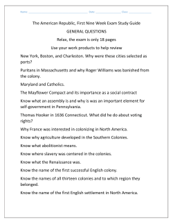 The American Republic, First Nine Week Exam Study Guide