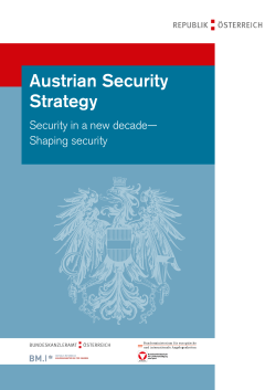 Austrian Security Strategy, Security in a new decade&mdash;Sahping