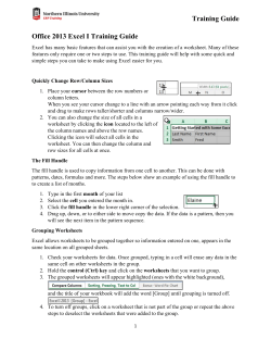 excel I 2013 training manual