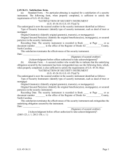 G.S. 45-36.11 Page 1 &sect; 45-36.11. Satisfaction: form. (a) Standard