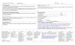 Unit Planner - Designated ELD octopus sea turtle Grades 2 3