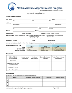 Employment application - Alaska Maritime Apprenticeship Program