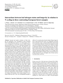 Interactions between leaf nitrogen status and