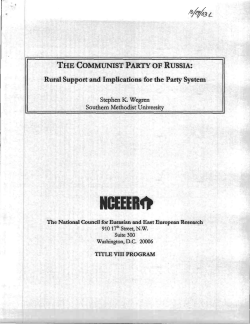 The Communist Party of Russia - University Center for International