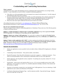 Credentialing and Contracting Instructions