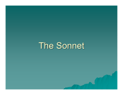The Sonnet - ENGONE2015