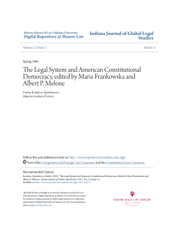 The Legal System and American Constitutional Democracy, edited