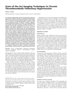 State-of-the-Art Imaging Techniques in Chronic Thromboembolic