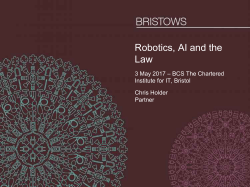 Robotics, AI and the Law