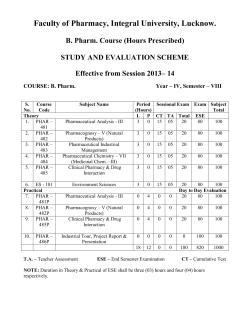 B.Pharm Sem - Integral University
