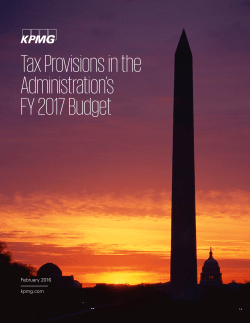Tax Provisions in the Administration`s FY 2017 Budget