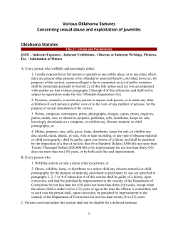Oklahoma Statutes Concerning Sexual Abuse of Children