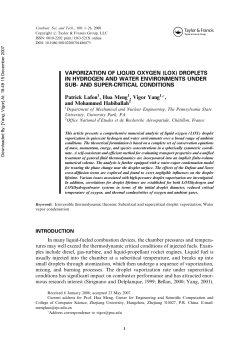 VAPORIZATION OF LIQUID OXYGEN (LOX