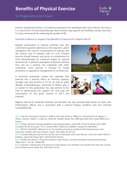 Benefits of Physical Activity for PWCF and