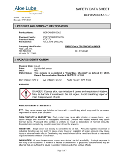 MATERIAL SAFETY DATA SHEET