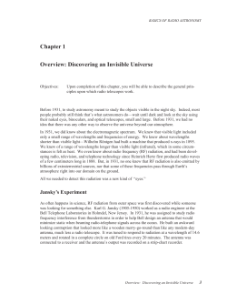 Chapter 1 Overview: Discovering an Invisible Universe