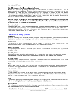 Mad Science Workshop Descriptions