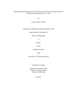 Organizing International Society: The French Peace Movement and