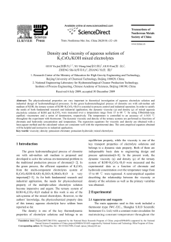 Density and viscosity of aqueous solution of K2CrO4/KOH mixed