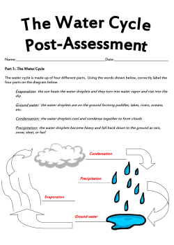 Water Cycle Post Assessment Answer Sheet