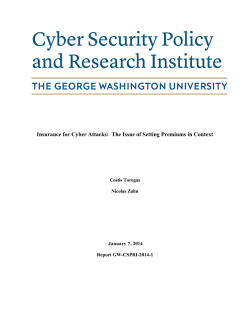 Insurance for Cyber Attacks: The Issue of Setting