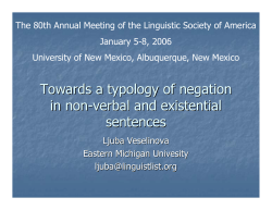 Towards a typology of negation in non