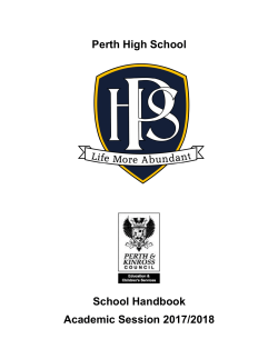Perth High School Handbook 2017