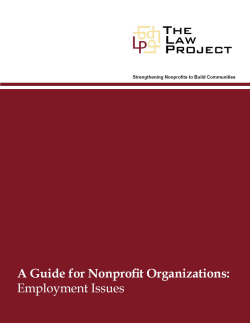A Guide for Nonprofit Organizations: Employment