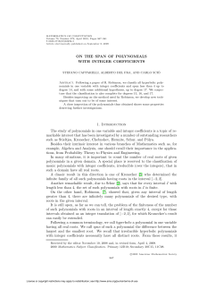 ON THE SPAN OF POLYNOMIALS WITH INTEGER COEFFICIENTS