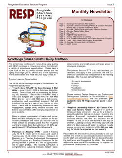 Monthly Newsletter - Roughrider Education Services Program