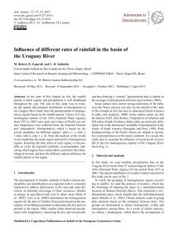 Influence of different rates of rainfall in the basin of the